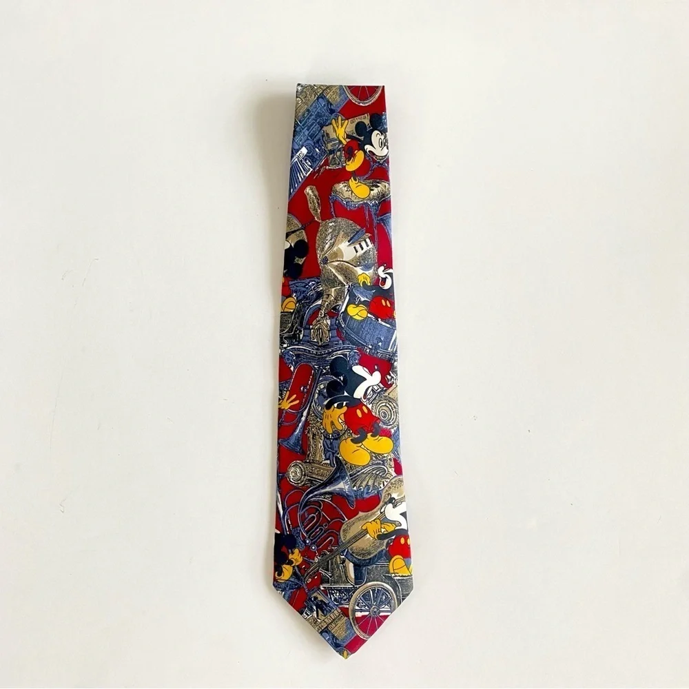 Vintage Disney Mickey Unlimited Men's Neck Tie Made In Italy Mickey Mouse - Picture 2 of 11